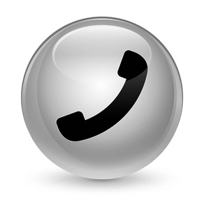 电话图标玻白色圆形按钮