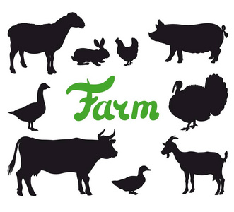 农场动物黑色图标