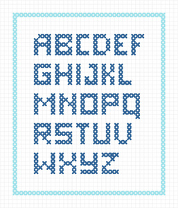 英文字母刺绣十字绣照片
