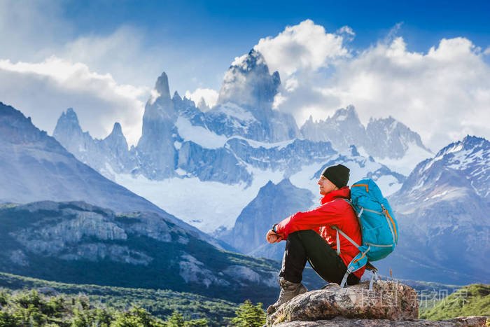 菲茨罗伊,阿根廷.登山体育生活方式的概念