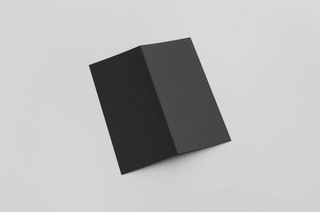 黑色 Dl 双折叠小册子模型