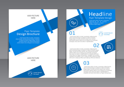 矢量设计的蓝色和白色的传单 海报 封面 报告