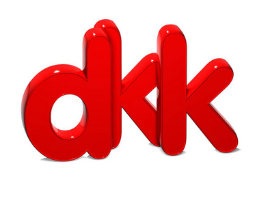 在白色背景的 3d 货币 Dkk