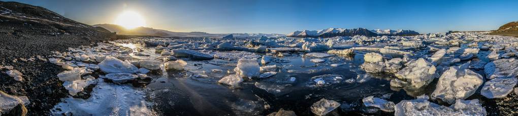 冰岛, Jokulsarlon 礁湖, 美丽的冷风景图片冰岛冰川泻湖湾。Jokulsarlon 冰川泻湖的冰山。Vatnajok