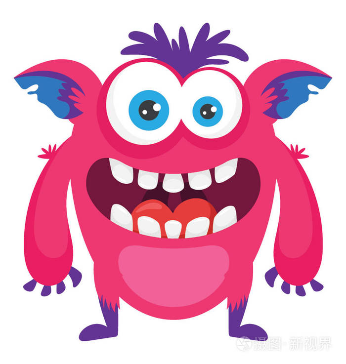 一个张开嘴妖怪在愤怒激动的心情描绘进取的妖怪