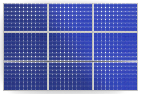 太阳能电池板概念3d 在白色背景上隔离的插图