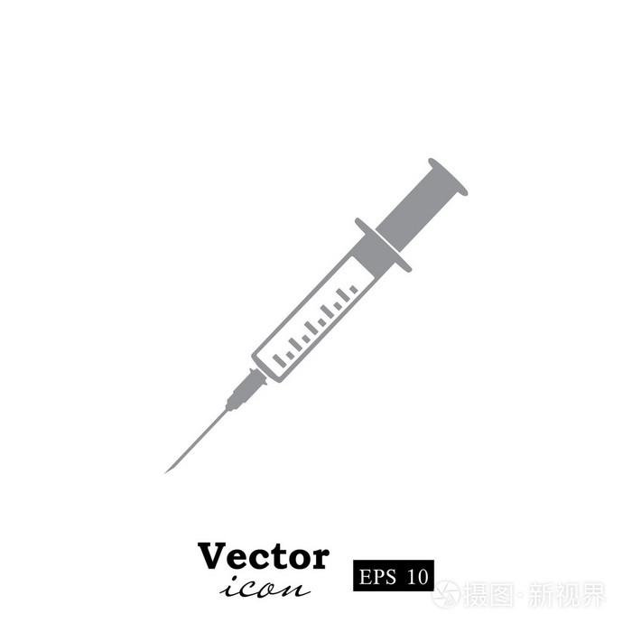 医疗注射器,疫苗接种图标