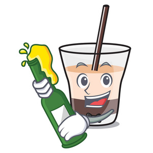 与啤酒白色俄罗斯吉祥物卡通照片