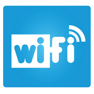 中蓝色按钮的 wifi 符号