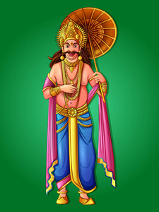 印度 onam 节印度神话 mahabali 国王照片