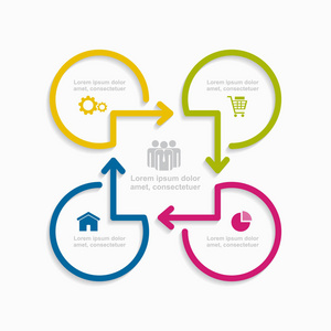 信息图表设计模板与地方为您的文本。矢量图