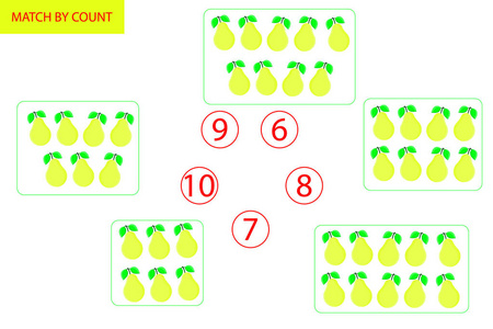 为学龄前儿童计算游戏。数学任务。多少个对象。学习数学, 数字, 逻辑。矢量插图