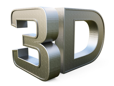 金属分离与反射效果的白色背景上的 3d 标志