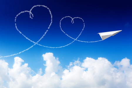 矢量新的一年2019通过飞行飞机在天空在日出, 横幅色彩斑斓的天空