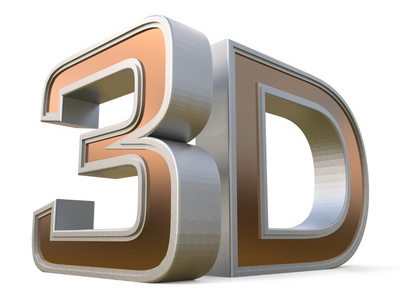 金属分离与反射效果的白色背景上的 3d 标志