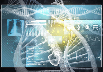 媒体医学背景图像作为 Dna 研究概念。3d 渲染