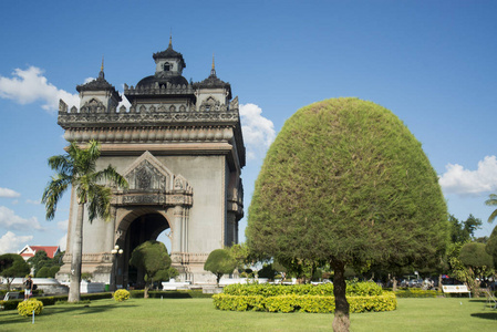 在万象市 patuxai 拱