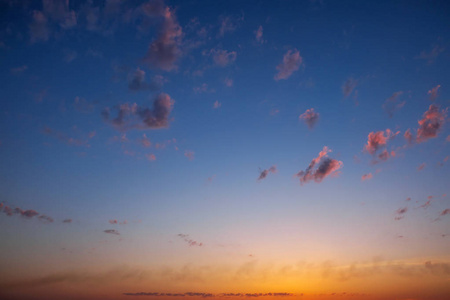 美丽的夕阳的天空作为背景