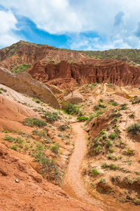 在峡谷的童话故事，吉尔吉斯斯坦山风景