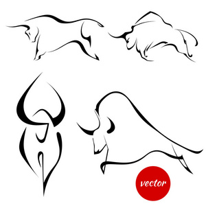 抽象牛图片-抽象牛素材-抽象牛插画-摄图新视界