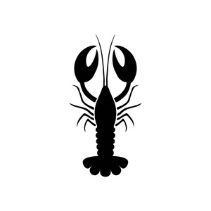 螯虾剪影龙虾.剪影.矢量照片