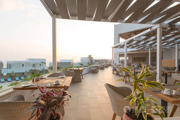 酒店餐厅露台在希腊