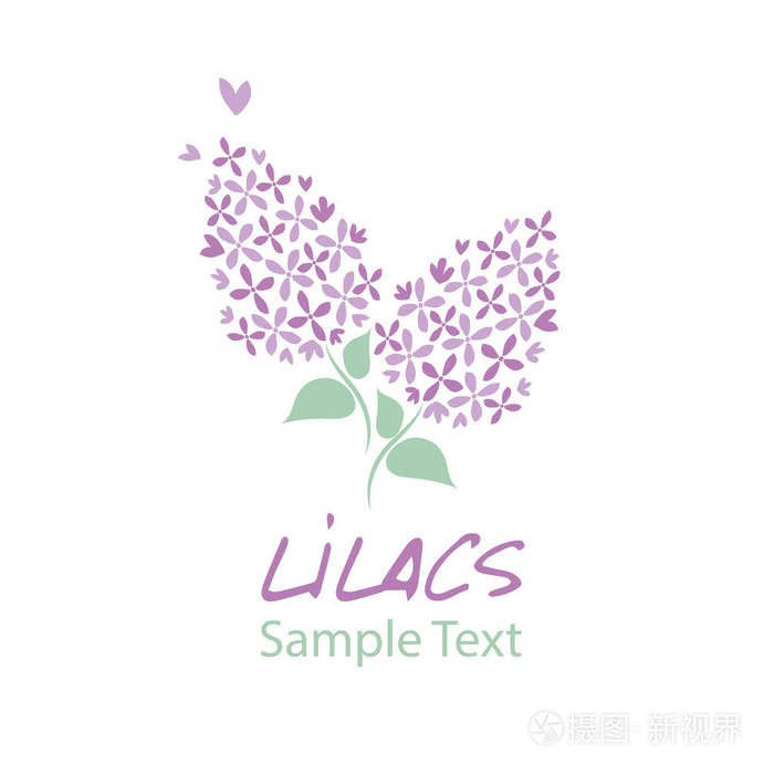 丁香花.标志设计.手绘文字
