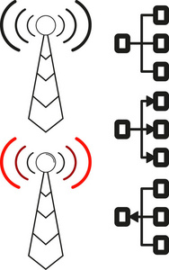 用于 wifi 连接和小网络的图标集矢量