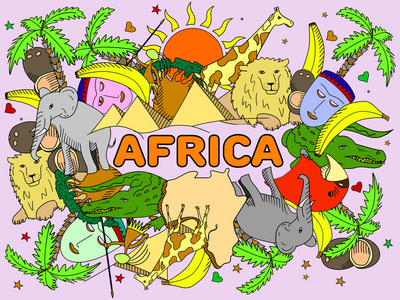 非洲线艺术矢量图