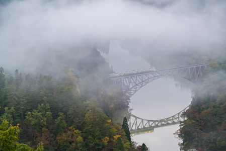 秋季秋叶福岛第一桥观点 kyouryou 在由纪夫日本福岛