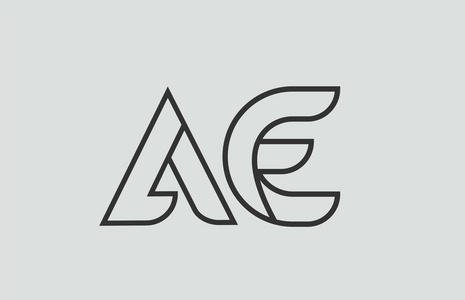 黑白字母 ae a e 标志组合设计适合公司或企业