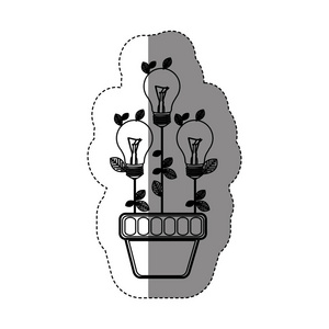 灯泡内 plantpot 的叶子