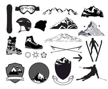 山区标识和设计元素图片
