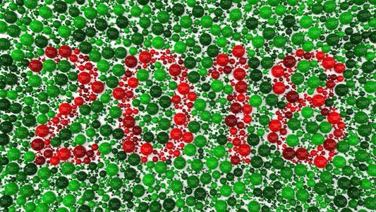 用球体进行色盲测试.3d 插图照片