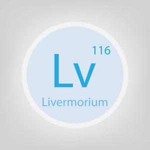 Livermorium Lv 化学元素图标矢量插图