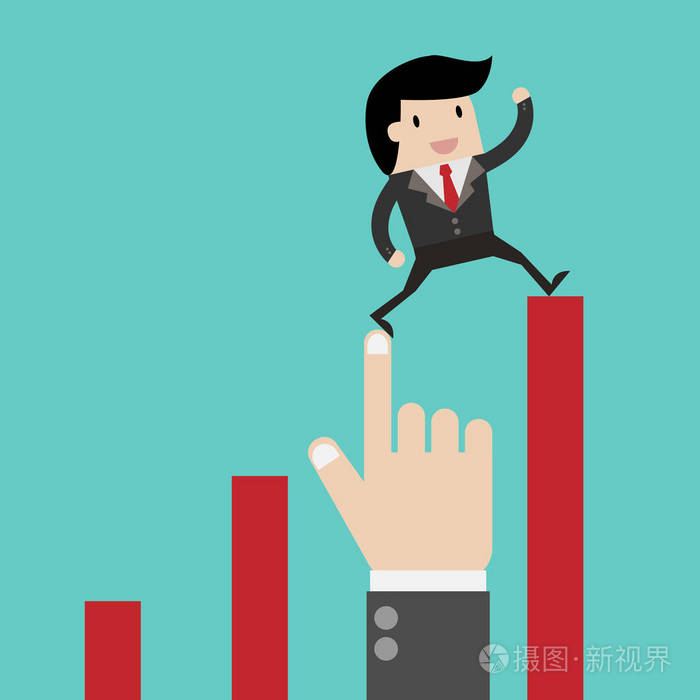 商人管理财政增长图.模板的投资.矢量图平面设计