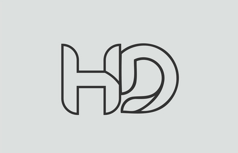 音序表高清图黑白字母高清 h d 标志组合设计适合公司或企业照片