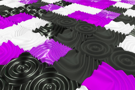 黑的 白的 紫的多维数据集与变形曲面的模式