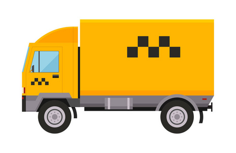 黄色出租车卡车范矢量图汽车运输分离驾驶室市交通图标符号客运城市汽车标志服务商业