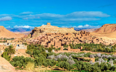 Ait Benhaddou，教科文组织世界遗产站点在摩洛哥的全景视图