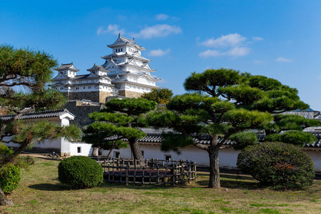 在日本传统的姬路城堡