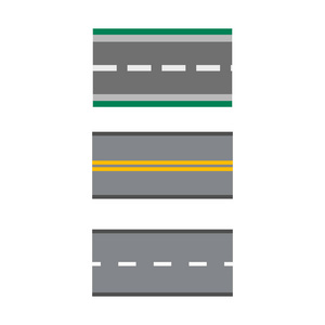 模板集的直沥青公路路政矢量插图沥青旅程运输