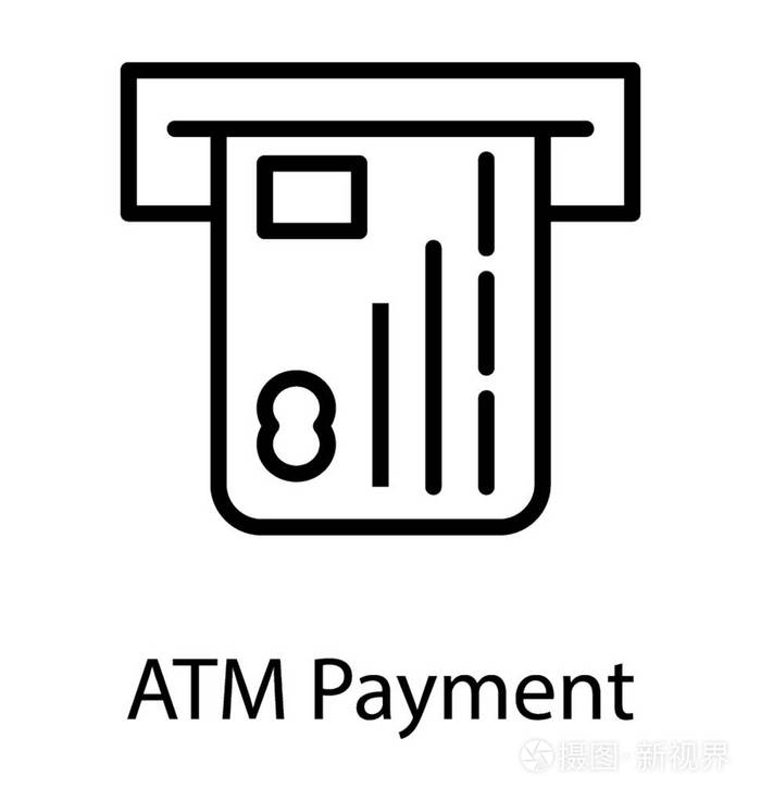 从描述 atm 付款的机器上弹出的卡片