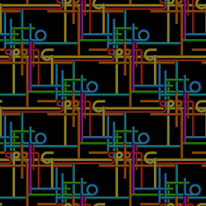 矢量字体背景 短语你好春天