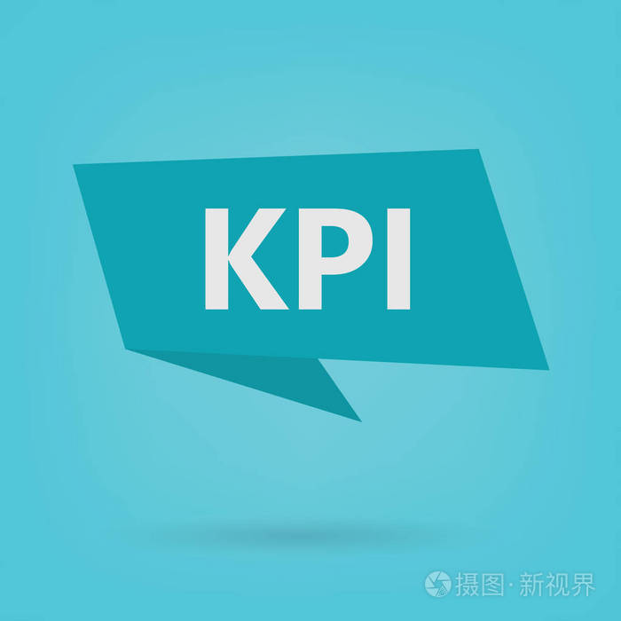 kpi (关键性能指标) 在贴纸矢量插图上