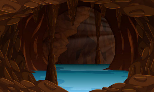 美丽的洞穴景观插图