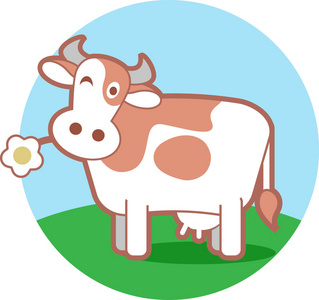 卡通可爱的奶牛