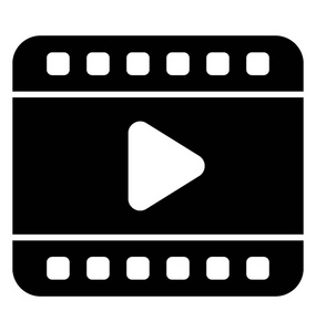 一个在 web 窗口上显示视频符号的播放板, 影片剪辑图标照片