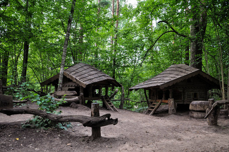 小屋小女孩修造在树林里的小屋在树林里的小屋森林小屋在偏僻的树林里