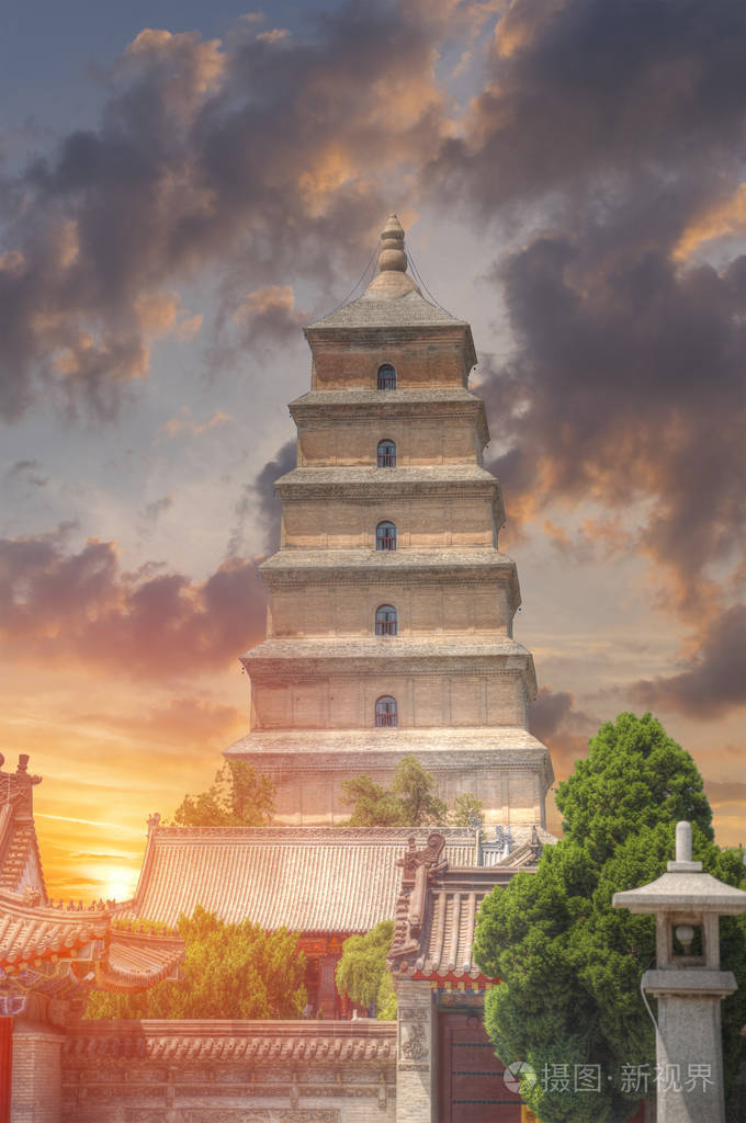 西安大型大雁塔中国建筑最大的纪念碑